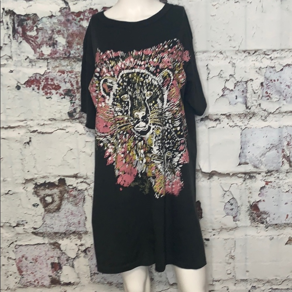 Vintage leopard print glitter night shirt approx M